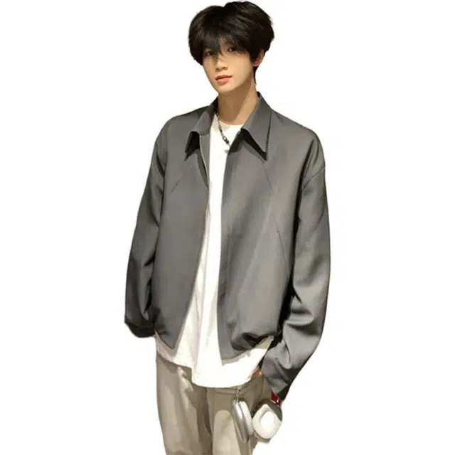 黑马漫画 美式短款外套男春秋季高级感痞帅行政夹克 男女同款