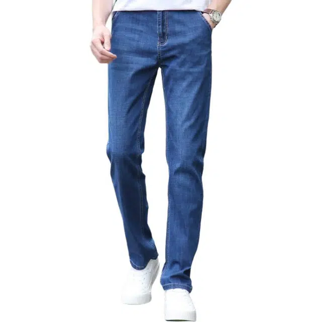 太子龍 高品质中年宽松直筒商务休闲春夏薄款中老年长裤子牛仔裤 男款