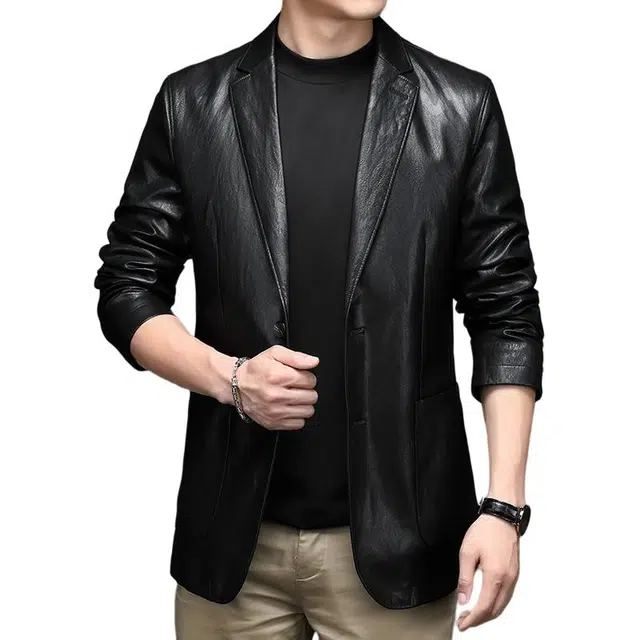 太子龍 品牌高档皮修身休闲西装 男款