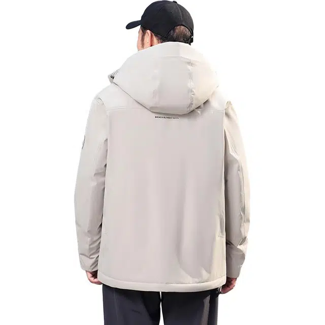 雅鹿 纯色极寒户外加厚鸭绒抗寒防风男商务休闲成熟稳重连帽保暖外套羽绒服 男款