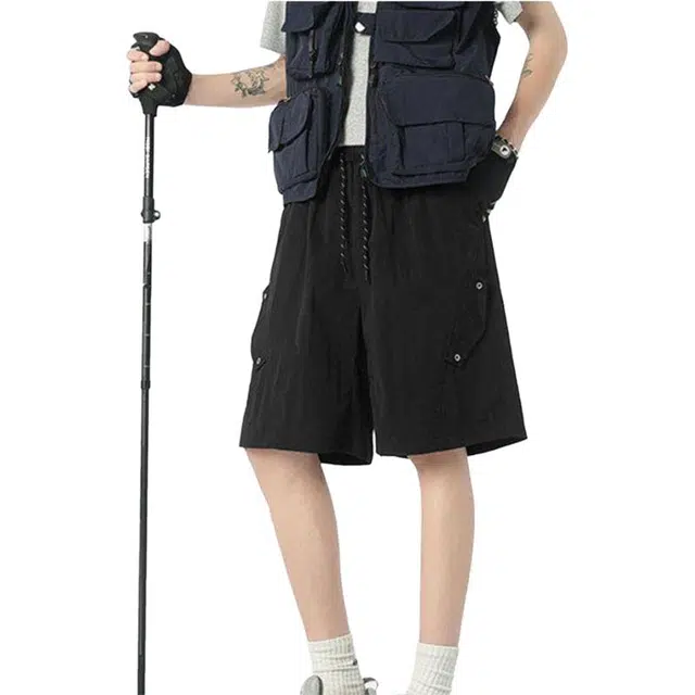 单爵 美式速干伞兵裤薄款防水登山透气运动裤休闲短裤 男女同款