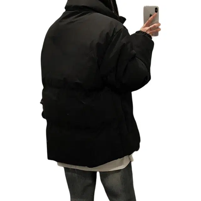 黑马漫画 立领棉衣男外套基础款纯色面包服男情侣韩系棉服 男女同款