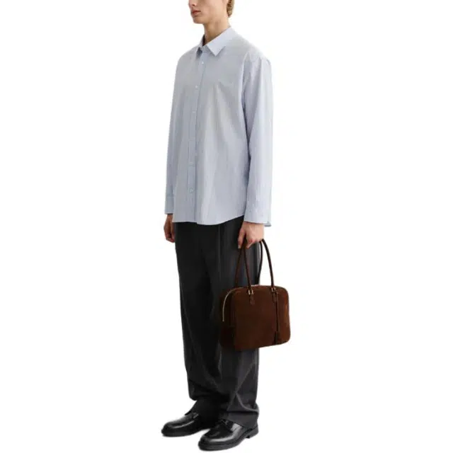 Dunst UNISEX INFORMAL SHIRT BLUE GREY STRIPE