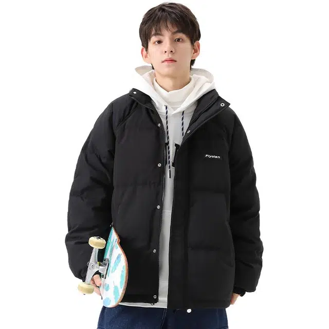 希越 纯色白鸭绒百搭简约休闲外套羽绒服 男款