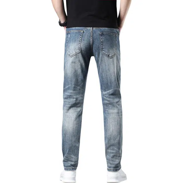 Bingsheng Slim Fit Distressed Jeans 2025 Autumn