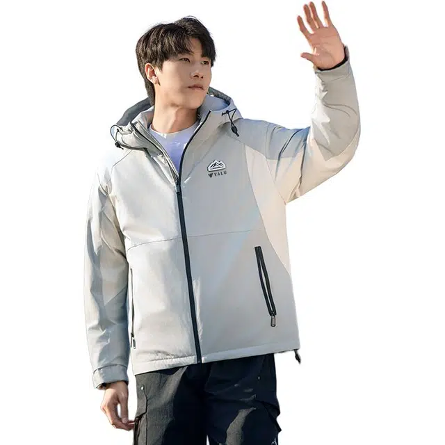 雅鹿 户外加厚防风连帽休闲宽松舒适保暖羽绒服 男女同款