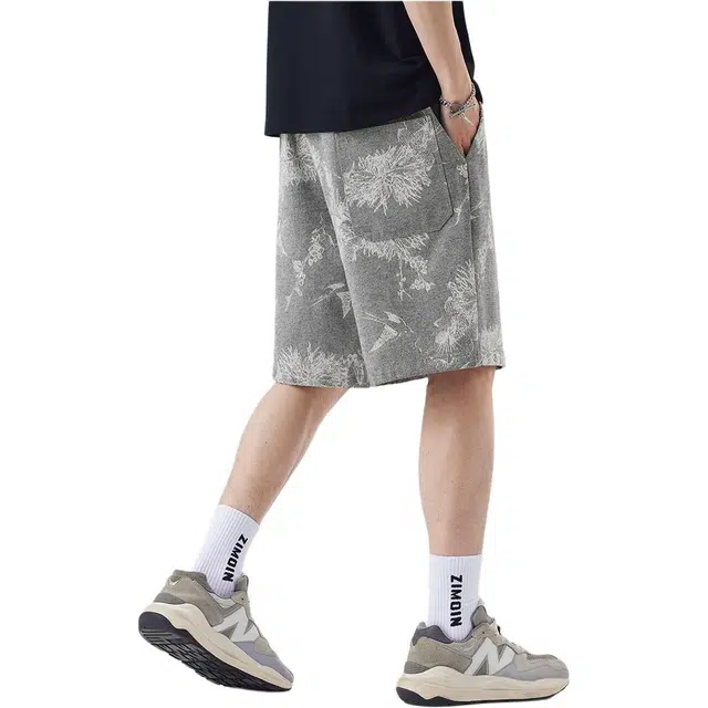 法文箱子 薄款潮流痞帅沙滩花裤衩百搭五分夏季休闲短裤 男款