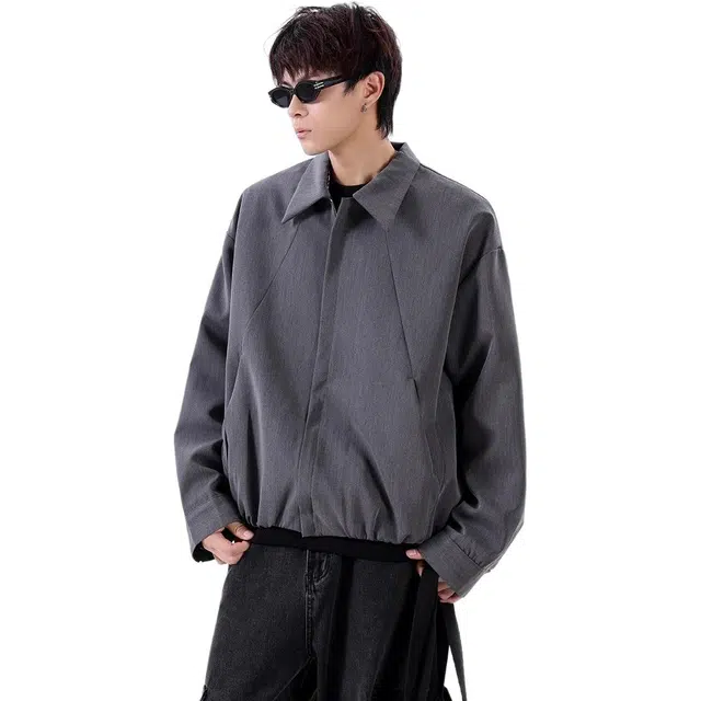 黑马漫画 美式短款外套男春秋季高级感痞帅行政夹克 男女同款