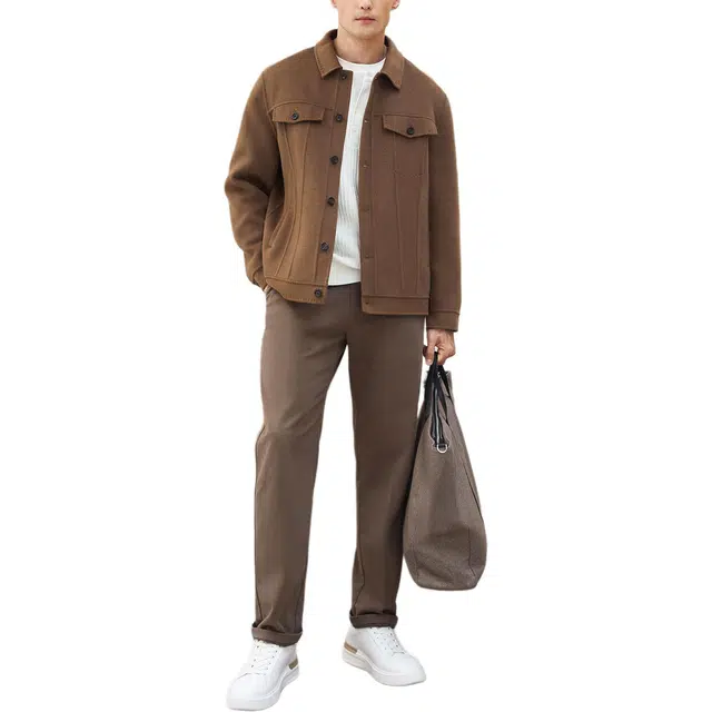 丹宁哲学 雅致时尚系列 高品质纯羊毛手工双面呢大衣 男款