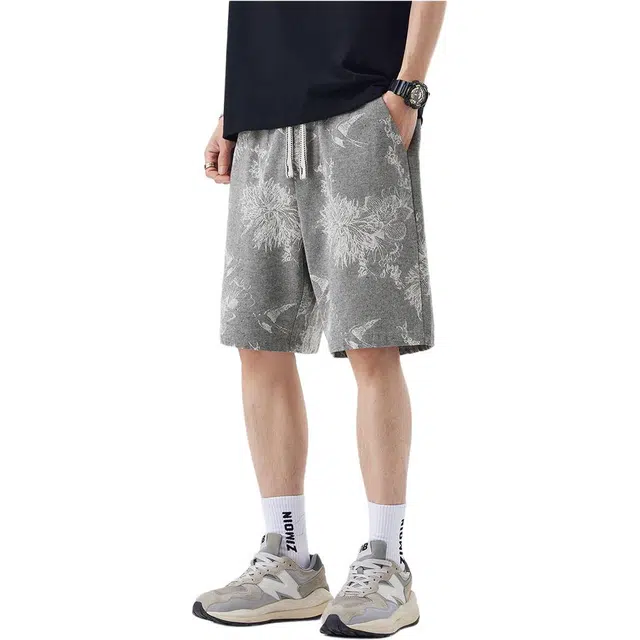 法文箱子 薄款潮流痞帅沙滩花裤衩百搭五分夏季休闲短裤 男款