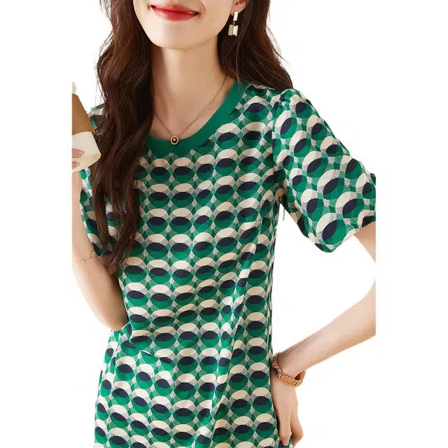 Mohan Yimei Simple Dot Dress Green