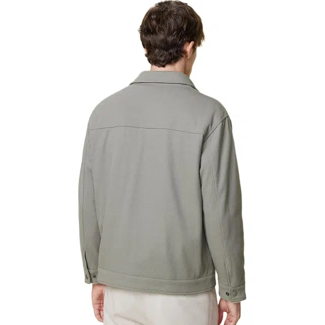 红豆 夹棉加厚高级感肌理夹克保暖商务休闲通勤翻领秋冬外套棉服 男款