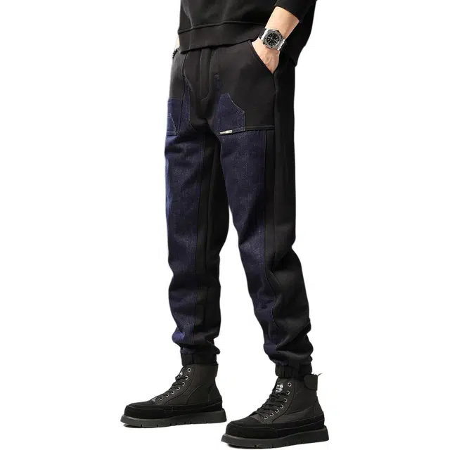 贵色 复古拼接大口袋户外运动宽松休闲工装裤 男女同款