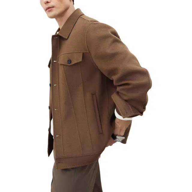 丹宁哲学 雅致时尚系列 高品质纯羊毛手工双面呢大衣 男款