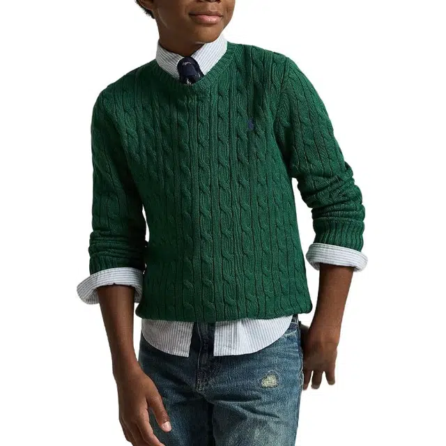 Polo Ralph Lauren FW25 Cable Knit Cotton Sweater Kids