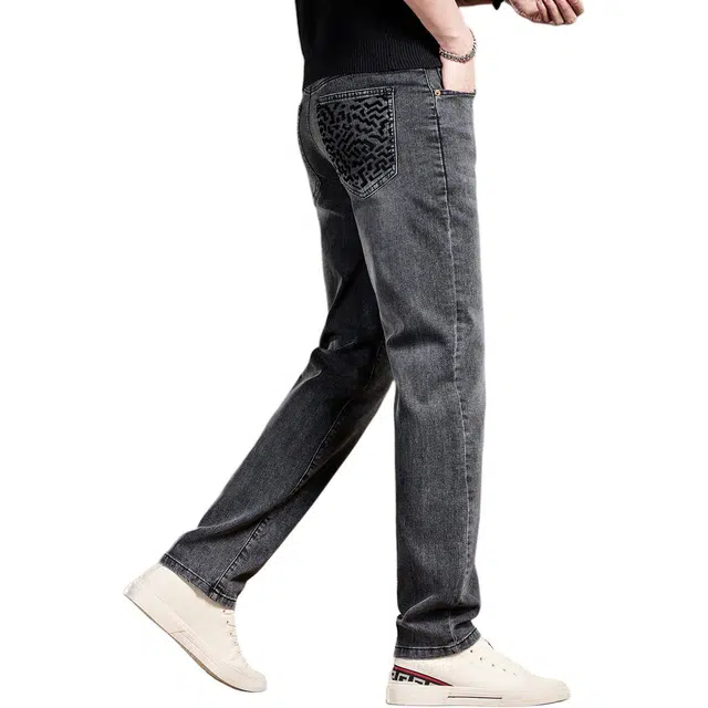 贵色 直筒休闲美式复古简约时尚百搭宽松拉链牛仔裤 男女同款
