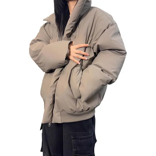 黑马漫画 短款男秋冬美式高街加厚外套立领设计感棉服 男女同款