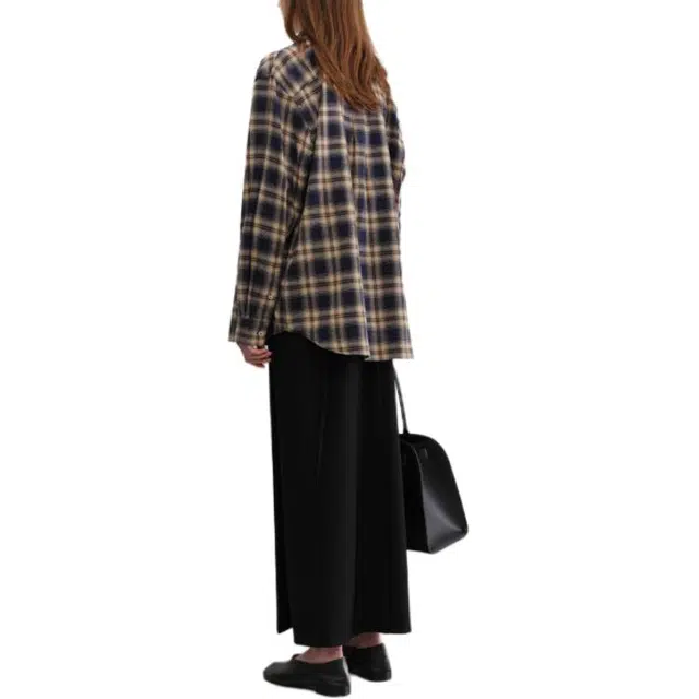 Dunst UNISEX CHECK FLANNEL SHIRT NAVY
