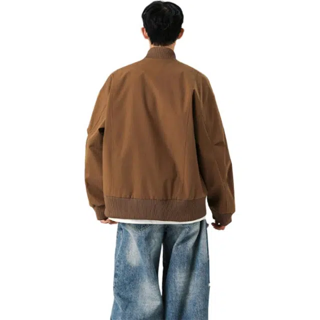 黑马漫画 拼接立领飞行外套男秋季美式宽松士夹克 男女同款