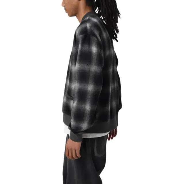 bowwow SS25 WOOL CHECK CARDIGAN V