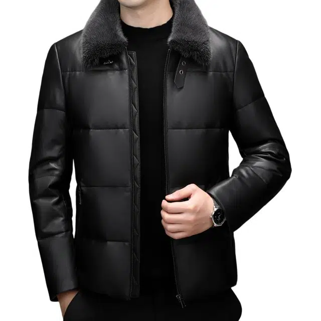 太子龍 舒适时尚纯色皮衣 男款