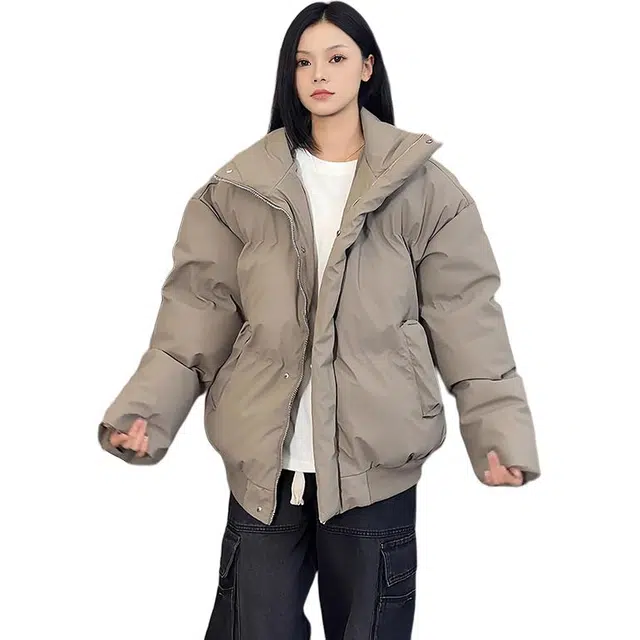 黑马漫画 短款男秋冬美式高街加厚外套立领设计感棉服 男女同款