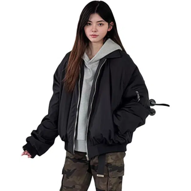 单爵 美式短款飞行男款冬季翻领棒球服工装加厚外套夹克棉服 男女同款