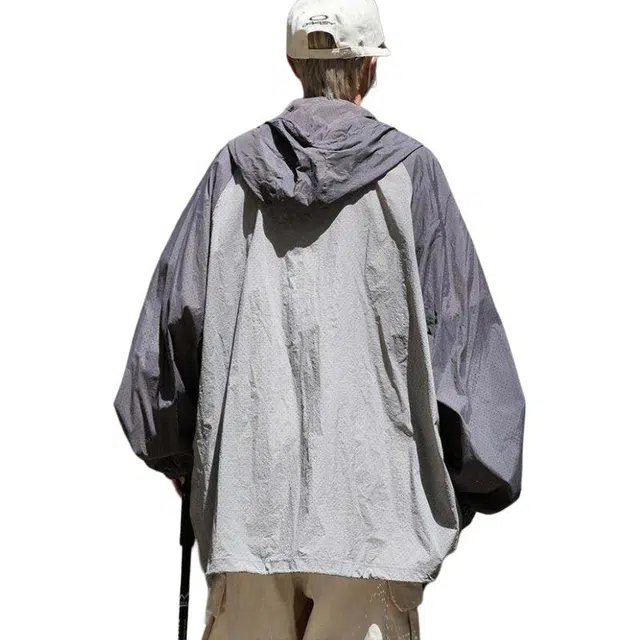 单爵 美式连帽拼接外套轻薄户外衣防紫外线防晒服 男女同款