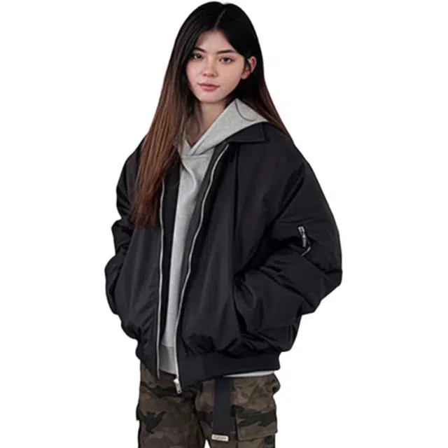 单爵 美式短款飞行男款冬季翻领棒球服工装加厚外套夹克棉服 男女同款