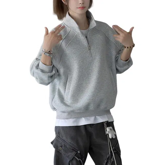 单爵 半拉链套头男款秋季少年感卫衣 男女同款