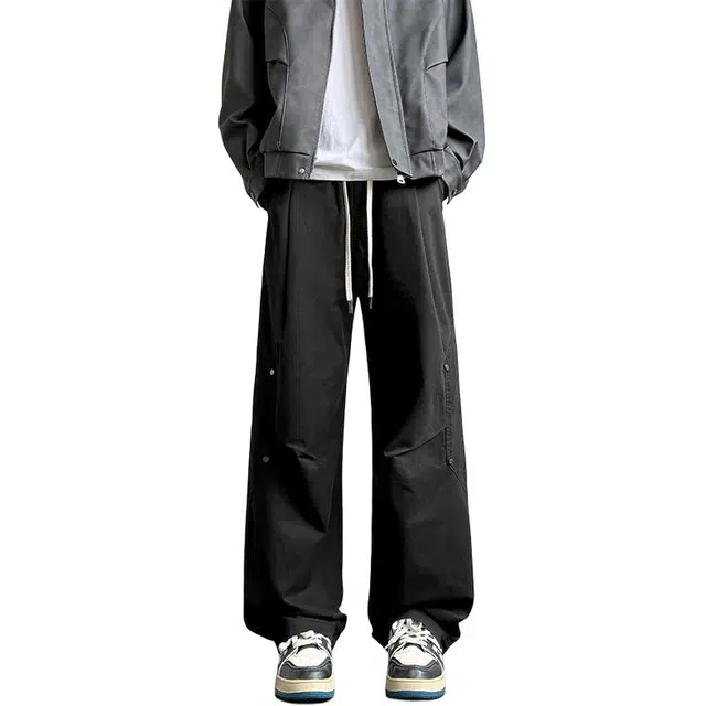 头号青年 弹力松紧时尚显腿长阔腿工装休闲裤 男款