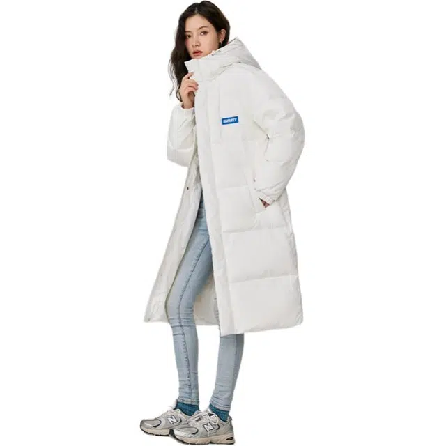 雅鹿 中长款保暖长袖羽绒服 男女同款