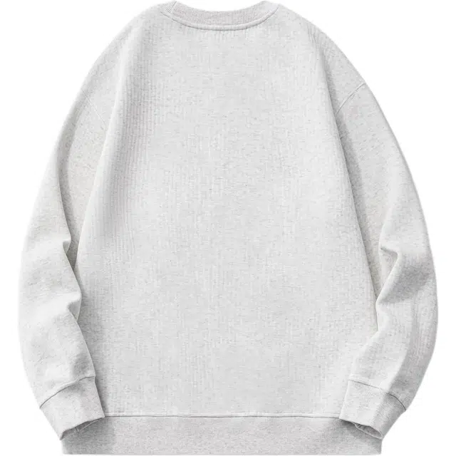 希越 秋冬复古简约纯色圆领潮牌宽松卫衣 男款