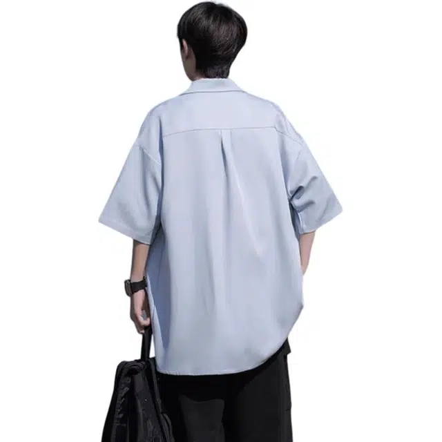 加荣 美式速干工装短袖衬衫透气男款夏季潮牌宽松大码男生高级休闲衬衣外套 男女同款