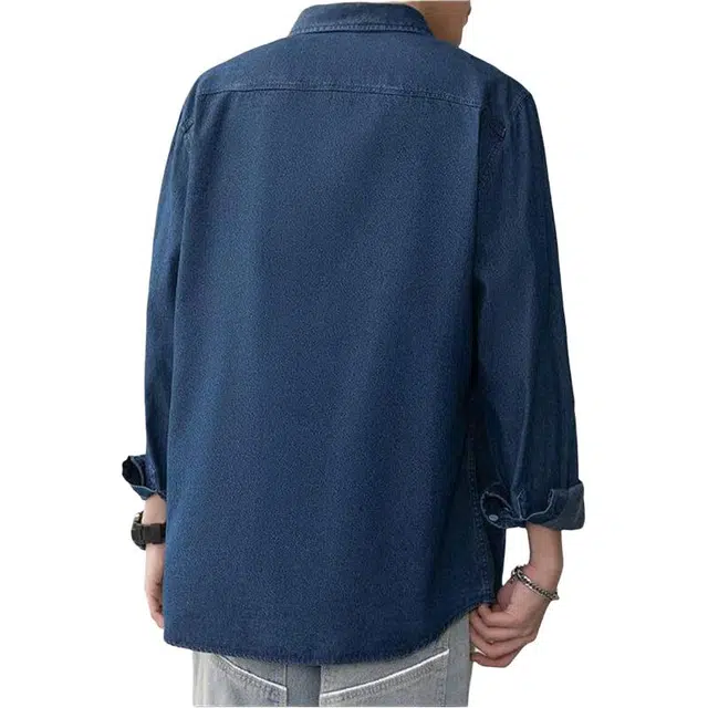 单爵 薄款时尚百搭简约宽松长袖衬衫 男女同款