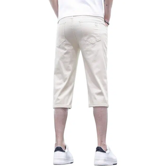 潮人榜 美式潮牌痞帅直筒潮流百搭牛仔短裤 男款