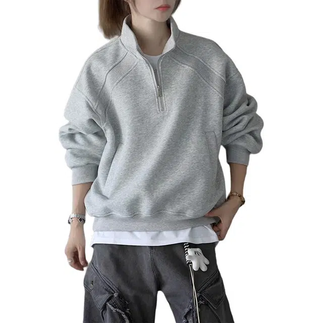 单爵 半拉链套头男款秋季少年感卫衣 男女同款