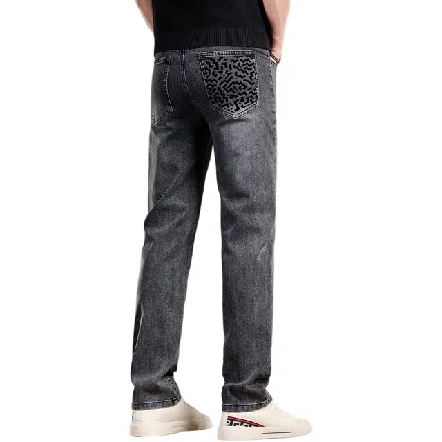 贵色 直筒休闲美式复古简约时尚百搭宽松拉链牛仔裤 男女同款