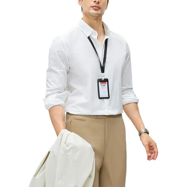 丹宁哲学 极简商务系列 高端暗纹提花秋季通勤纯棉衬衫 男款