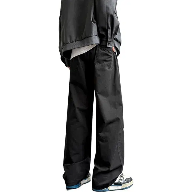 头号青年 弹力松紧时尚显腿长阔腿工装休闲裤 男款