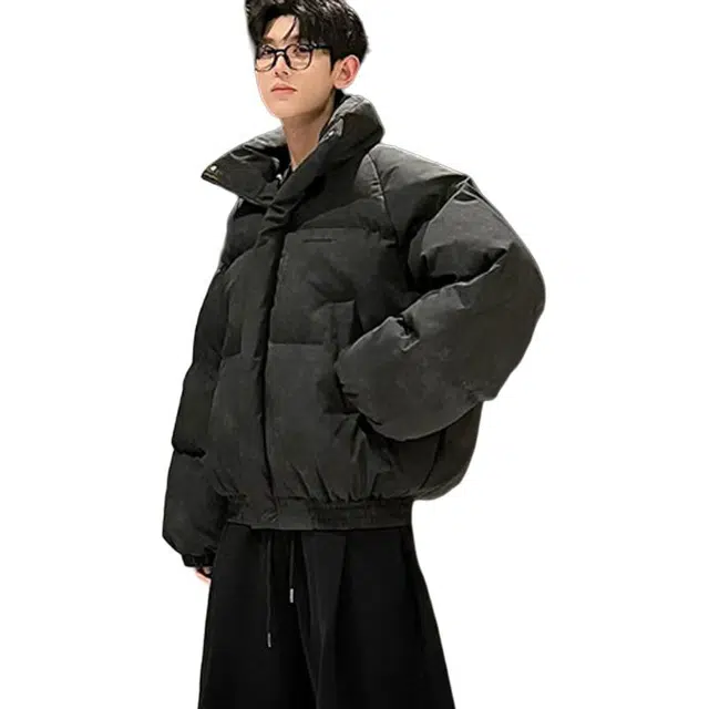 黑马漫画 棉衣男宽松短款冬季潮牌加厚保暖棉袄情侣面包服棉服 男女同款