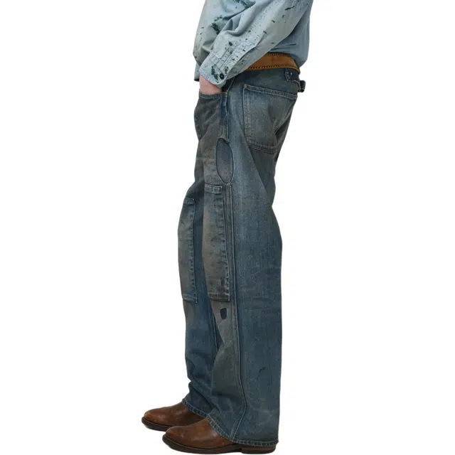bowwow FW25 MINER'S REPAIRED DENIM WORK PANTS