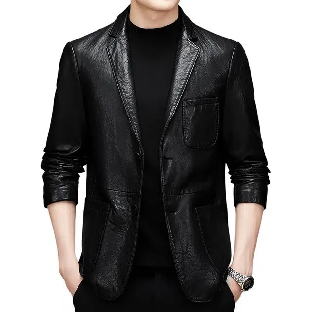 太子龍 奢侈高档品牌真皮秋冬季翻领商务休闲皮衣 男款