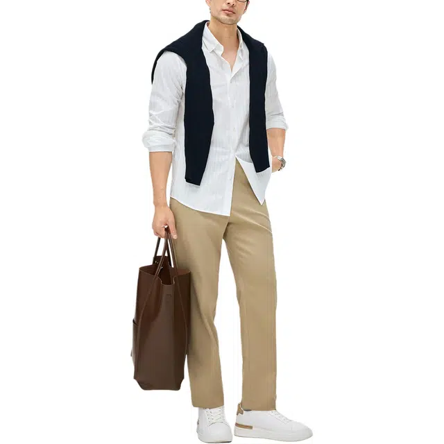 丹宁哲学 极简商务系列 高端暗纹提花秋季通勤纯棉衬衫 男款