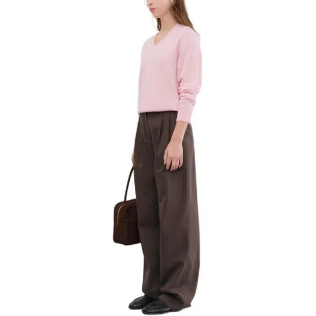 Dunst UNISEX CASHMERE V-NECK SWEATER SOFT PINK V