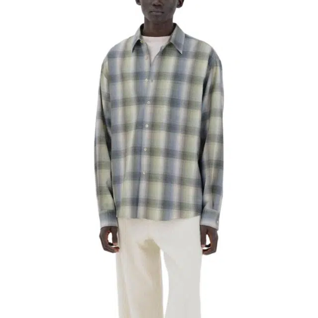 Auralee FW25 SUPER LIGHT WOOL CHECK SHIRT