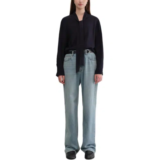 Dunst TIE BLOUSE NAVY