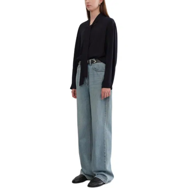 Dunst TIE BLOUSE NAVY