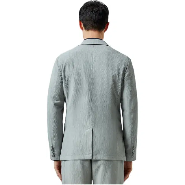 迪柯尼 商务休闲单排扣纯色西装 男款 浅灰