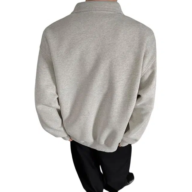 单爵 美式复古半拉链立领上衣男款秋季内搭打底衫卫衣 男女同款